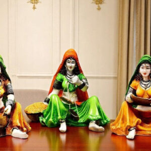 Traditions of Rajasthani : Set of 3 Ladies Doing Different Activities - Karigaari India Aesthetic Home Decor