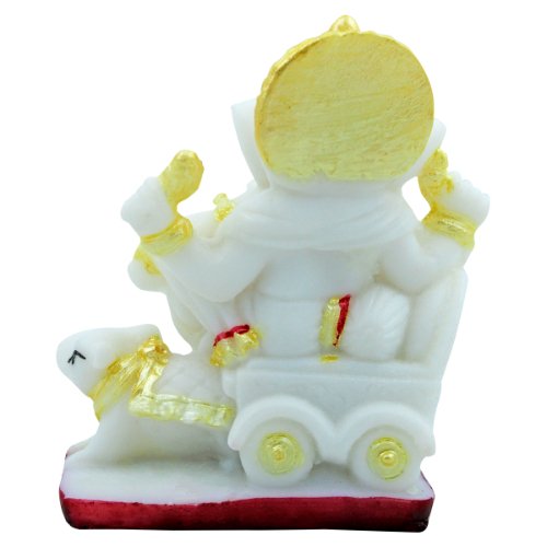 Modern Unique Lord Ganesha Sitting On Rath For Home Decor Crystal White Colour Premium Home Decor 5 Lord Ganesha Sitting On Rath for Home Decor Crystal White Colour - Karigaari India Aesthetic Home Decor