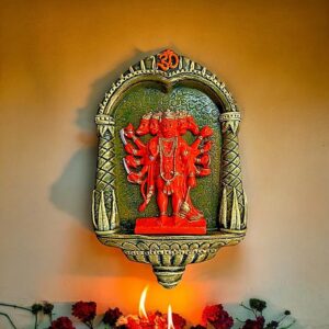 Wall Mounted Panchmukhi Hanuman Idol - Karigaari India Aesthetic Home Decor