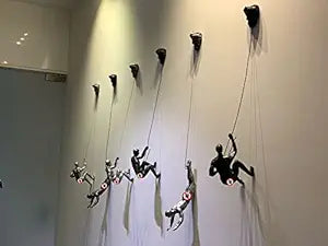 Modern Resin Wall Climber Sculpture Set - Karigaari India Aesthetic Home Decor