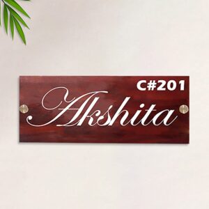 Custom Beautiful Wooden Name Plate for House Sturdy Durable Decor - Karigaari India Aesthetic Home Decor