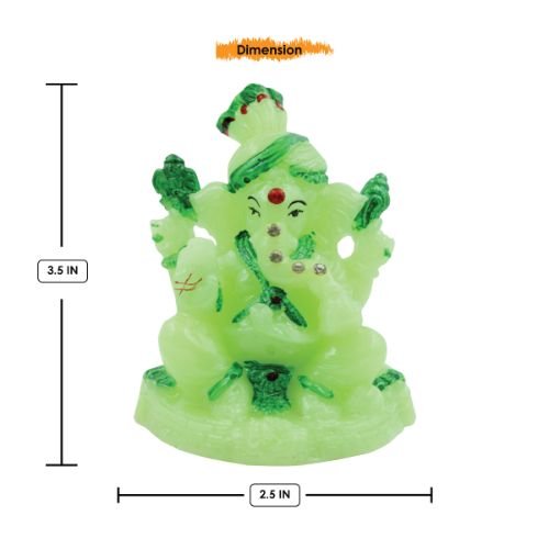 Premium Distinctive Crystal Green Colour Lord Ganesha Sitting Figure With Dark Green Colour Ornaments For Home Home Decor Decorative Piece 3 Unique Crystal Green Colour Lord Ganesha sitting Idol with Dark Green Colour Ornaments for Home Decor - Karigaari India Aesthetic Home Decor