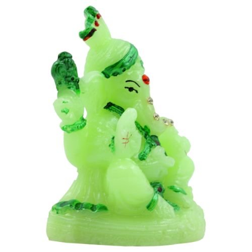 Premium Distinctive Crystal Green Colour Lord Ganesha Sitting Figure With Dark Green Colour Ornaments For Home Home Decor Decorative Piece 5 Unique Crystal Green Colour Lord Ganesha sitting Idol with Dark Green Colour Ornaments for Home Decor - Karigaari India Aesthetic Home Decor