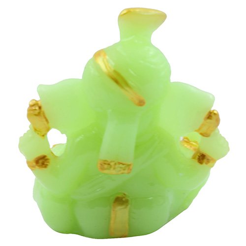 Unique Design Small Lord Ganesha Sitting Idol Crystal Green Color Best for Home Decor - Karigaari India Aesthetic Home Decor