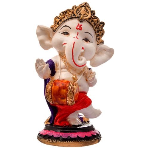Unique Little Lord Ganesha Playing Dhol Idol Black Multicolor Best Item for Home Decor - Karigaari India Aesthetic Home Decor