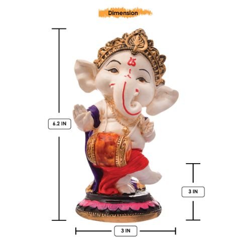 Unique Little Lord Ganesha Playing Dhol Idol Black Multicolor Best Item for Home Decor - Karigaari India Aesthetic Home Decor