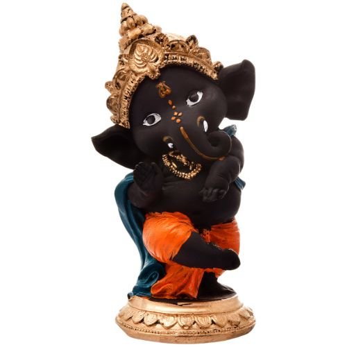 Unique Little Lord Ganesha Standing With One Leg Idol Black Color Best Item for Home Decor - Karigaari India Aesthetic Home Decor