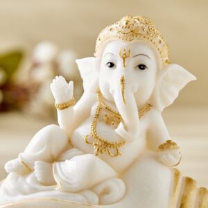 Auspicious Ganesha on Shell Statue | Symbol of Prosperity & New Beginnings - Karigaari India Aesthetic Home Decor