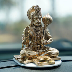 Golden Hanuman Resin  Idol for Car Dashboard - Karigaari India Aesthetic Home Decor