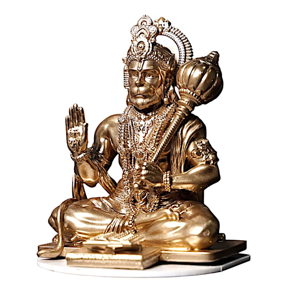 Premium Golden Hanuman Resin Crafted Figure For Car Dashboard Modern Ornament 9 Golden Hanuman Resin Idol for Car Dashboard - Karigaari India Aesthetic Home Decor