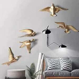Gold Bird Wall Decor Set of 3 - Modern Home Accents - Karigaari India Aesthetic Home Decor