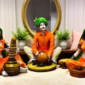 Rajasthani Figurine Resin 3 Set of Trio - Karigaari India Aesthetic Home Decor