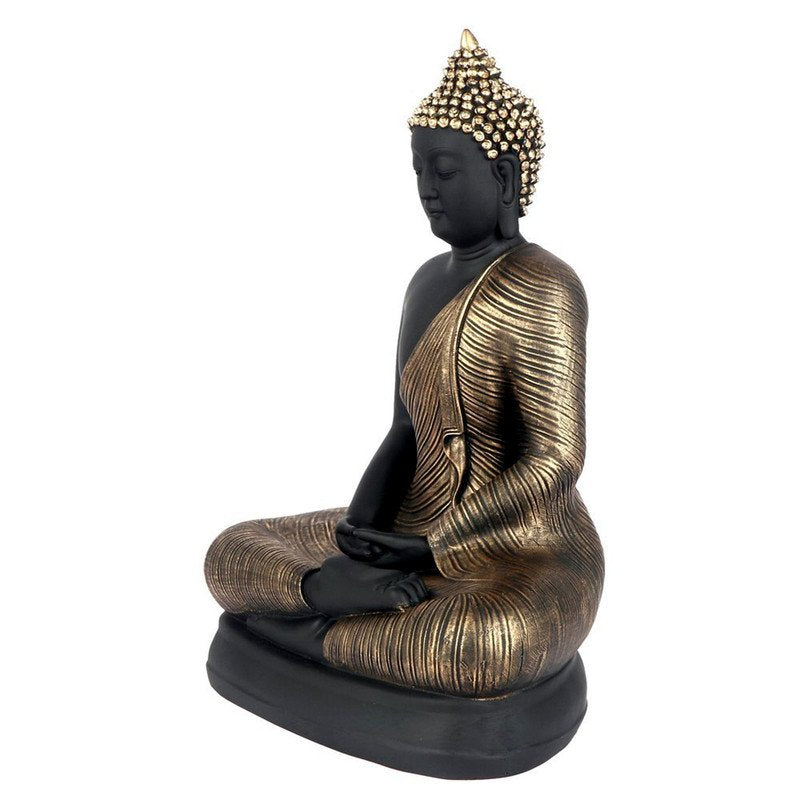 Premium Handmade Ployresin Lord Buddha Black And Golden Meditating Idol Decor Piece Home Decoration Office Decor Spiritual Gift Decorative Piece 3 Handcrafted Ployresin Lord Buddha Black And Golden Meditating Statue Showpiece Home Decor/Office Decor/Spiritual Gift - Karigaari India Aesthetic Home Decor