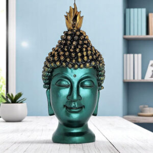 Handcrafted Ployresin Lord Buddha Face Multicolour Statue Showpiece Home Decor/Office Decor/Spiritual Gift - Karigaari India Aesthetic Home Decor