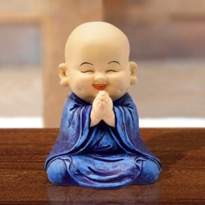 Handcrafted Ployresin Lord Buddha Light Purple Colour Praying And Sitting Statue Showpiece Home Decor/Office Decor/Spiritual Gift - Karigaari India Aesthetic Home Decor