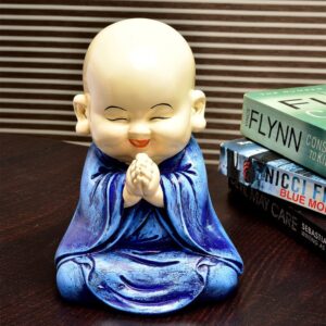 Handcrafted Ployresin Lord Buddha Light Purple Colour Praying And Sitting Statue Showpiece Home Decor/Office Decor/Spiritual Gift - Karigaari India Aesthetic Home Decor