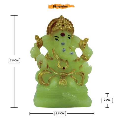 Premium Lord Ganesha Sitting Figure Crystal Green Colour Best For Home Decoration Stylish Accent 3 Lord Ganesha Sitting Idol Crystal Green Colour Best for Home Decor - Karigaari India Aesthetic Home Decor