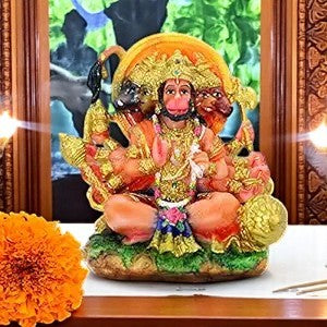Panchmukhi Hanuman Idol for Home Decor - Karigaari India Aesthetic Home Decor
