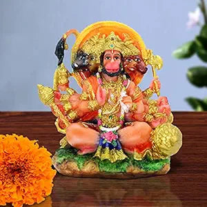 Panchmukhi Hanuman Idol for Home Decor - Karigaari India Aesthetic Home Decor