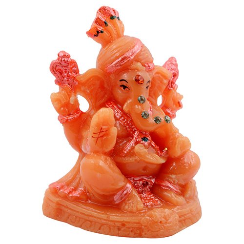 Small Unique Design Lord Ganesha Sitting Idol Orange And Pink Color Best for Home Decor - Karigaari India Aesthetic Home Decor