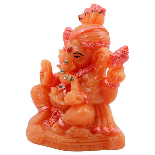 Small Unique Design Lord Ganesha Sitting Idol Orange And Pink Color Best for Home Decor - Karigaari India Aesthetic Home Decor