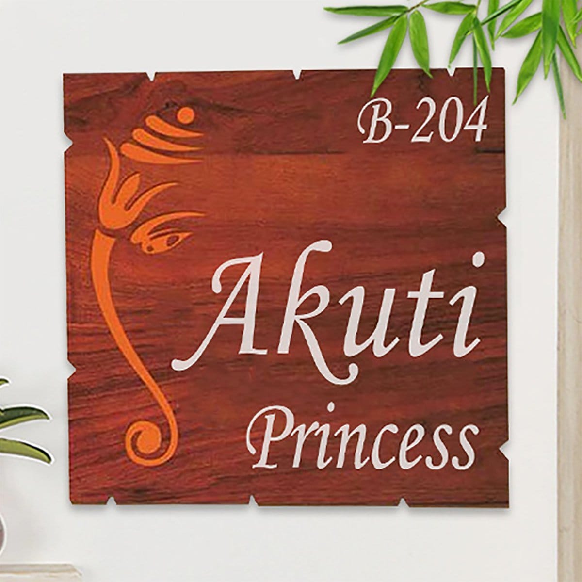 Premium Stunning Solid Wood Name Plaque For Home Sturdy Custom Decoration Artful Decor Piece 1 Beautiful Sturdy Wooden Name Plate for Home Durable Custom Decor - Karigaari India Aesthetic Home Decor