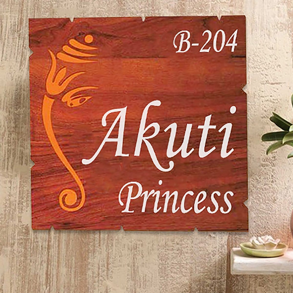 Premium Stunning Solid Wood Name Plaque For Home Sturdy Custom Decoration Artful Decor Piece 3 Beautiful Sturdy Wooden Name Plate for Home Durable Custom Decor - Karigaari India Aesthetic Home Decor