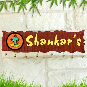 Beautiful Durable Wooden Name Plate for House Personalized Custom - Karigaari India Aesthetic Home Decor