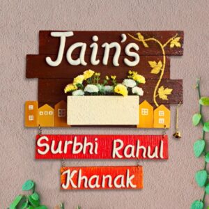 Durable Beautiful Planter Wooden Name Plate for Home Office Personalized - Karigaari India Aesthetic Home Decor