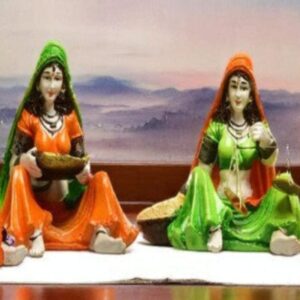 ajasthani Women Figurines Set | Traditional Indian Home Decor Handicraft Showpiece Idols for Cultural Charm - Karigaari India Aesthetic Home Decor