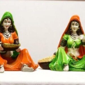 ajasthani Women Figurines Set | Traditional Indian Home Decor Handicraft Showpiece Idols for Cultural Charm - Karigaari India Aesthetic Home Decor