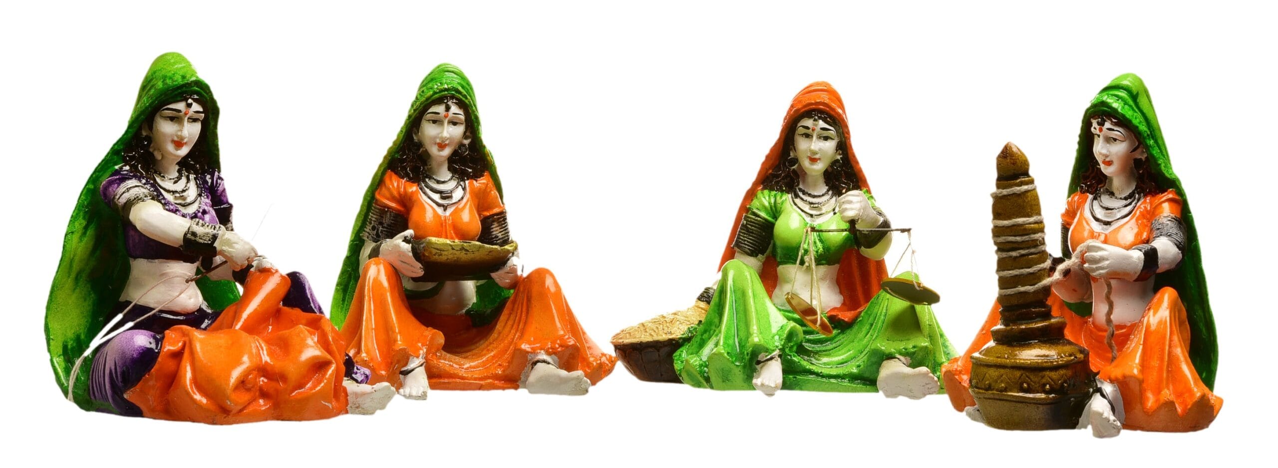 Stylish Ajasthani Women Figurines Ensemble Classic Indian Home Decoration Handicraft Centerpiece Idols For Cultural Charm Premium Home Decor 6 ajasthani Women Figurines Set | Traditional Indian Home Decor Handicraft Showpiece Idols for Cultural Charm - Karigaari India Aesthetic Home Decor