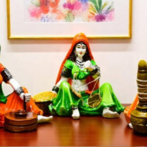 Rajasthani Women Village Life Resin Trio - Karigaari India Aesthetic Home Decor