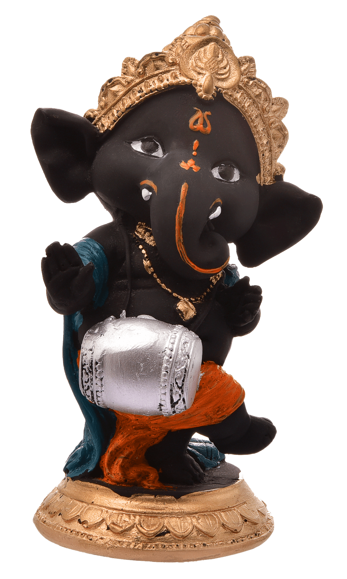 Stylish Black Resin Crafted Dholak Ganesha Statue Musical Ganpati Murti For Home Decoration Festive Gifting Stylish Accent 2 Black Resin Dholak Ganesha Idol Musical Ganpati Murti for Home Decor & Festive Gifting - Karigaari India Aesthetic Home Decor