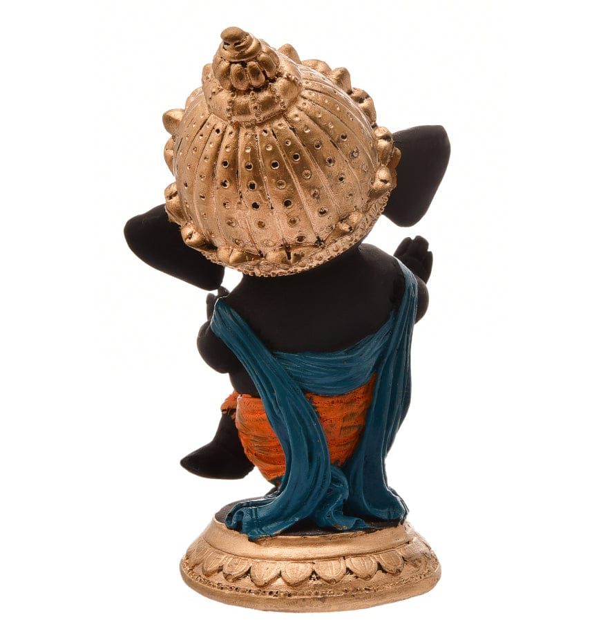 Stylish Black Resin Crafted Dholak Ganesha Statue Musical Ganpati Murti For Home Decoration Festive Gifting Stylish Accent 5 Black Resin Dholak Ganesha Idol Musical Ganpati Murti for Home Decor & Festive Gifting - Karigaari India Aesthetic Home Decor