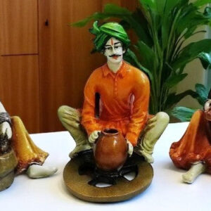 Traditional Rajasthani Artisans Craftsmen & Women Showpiece Set - Karigaari India Aesthetic Home Decor