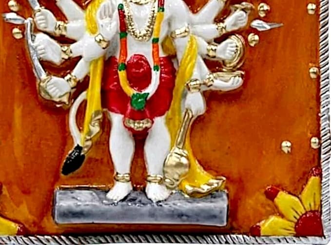 Stylish Colorful Panchmukhi Hanuman Wall Art Decoration Premium Home Decor 5 Vibrant Panchmukhi Hanuman Wall Art Decor - Karigaari India Aesthetic Home Decor