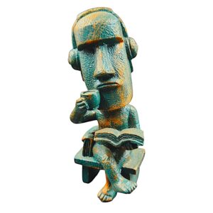 Modern Abstract Thinker Statue Resin Reading Man Figurine with Coffee & Headphones for Home & Office Decor - Karigaari India Aesthetic Home Decor