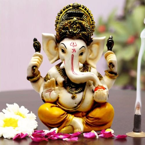 Unique Design Little Lord Ganesha Sitting Multicolor Best Item for Home Decor - Karigaari India Aesthetic Home Decor