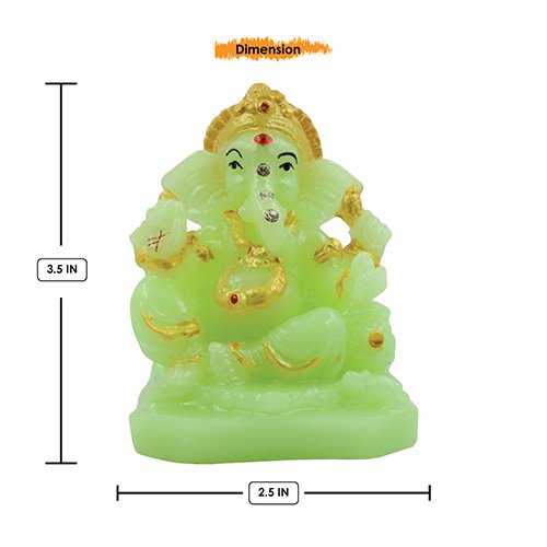 Stylish Distinctive Design Small Lord Ganesha Sitting Figurine Crystal Green Color With Golden Ornaments Best For Home Decor Luxurious Accent 3 Unique Design Small Lord Ganesha Sitting Idol Crystal Green Color With Golden Ornaments Best for Home Decor - Karigaari India Aesthetic Home Decor