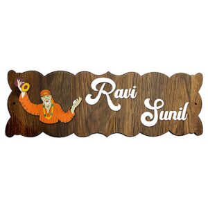 Stylish Sturdy Wooden Name Plate for House Durable Beautiful - Karigaari India Aesthetic Home Decor
