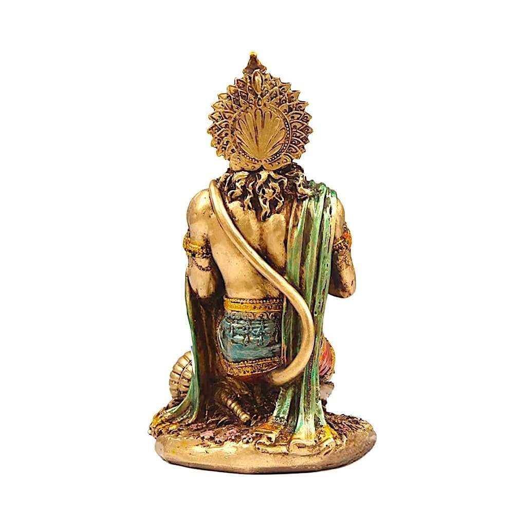 Stylish Golden Kneeling Hanuman Statue For Home Artful Decor Piece 5 Golden Kneeling Hanuman Idol for Home - Karigaari India Aesthetic Home Decor