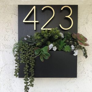 Handcrafted Customized/Personilized Square Shaped House Numbers - Acrylic + Wood - Karigaari India Aesthetic Home Decor