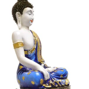 Handcrafted Ployresin Lord Buddha Meditating Multicolour  Statue Showpiece Home Decor/Office Decor/Spiritual Gift - Karigaari India Aesthetic Home Decor