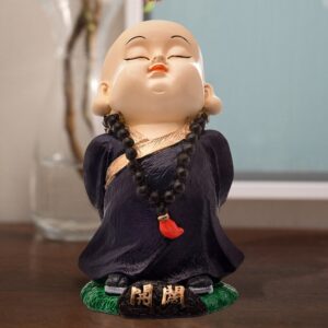 Handcrafted Ployresin Lord Buddha Standing And Thinking Dark Brown With Golden Border Statue  Showpiece Home Decor/Office Decor/Spiritual Gift - Karigaari India Aesthetic Home Decor