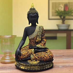 Handcrafted Ployresin Multicolour Sitting Lord Buddha  Statue Showpiece Home Decor/Office Decor/Spiritual Gift - Karigaari India Aesthetic Home Decor