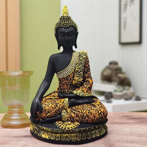 Handcrafted Ployresin Multicolour Sitting Lord Buddha  Statue Showpiece Home Decor/Office Decor/Spiritual Gift - Karigaari India Aesthetic Home Decor