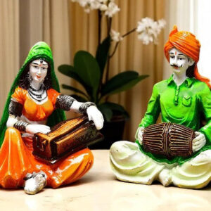 Indian Musical Pair Figurine Set - Home Decor - Karigaari India Aesthetic Home Decor