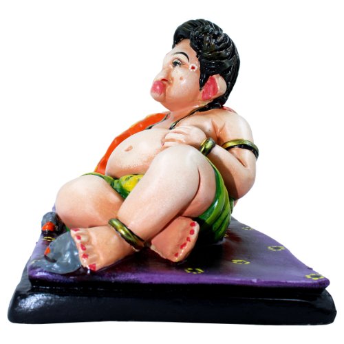 Lord Ganesha Sitting in Relax Position Idol Multicolor Best for Home Decor - Karigaari India Aesthetic Home Decor