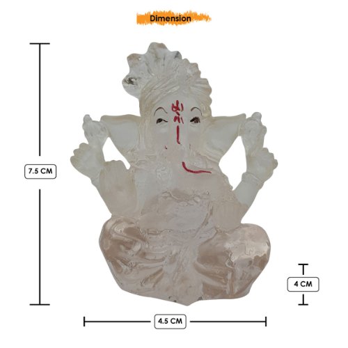 Stylish Lord Ganesha Sitting Statue Crystal White Transperent Color Best For Home Decor Unique Decor Piece 3 Lord Ganesha Sitting Idol Crystal White Transperent Color Best for Home Decor - Karigaari India Aesthetic Home Decor
